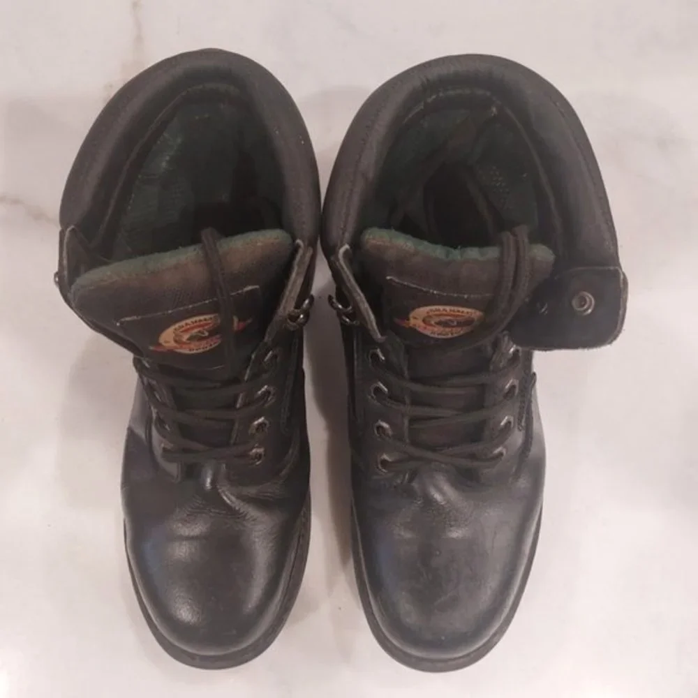 Brahma Gus Steel Toe Mens Work Leather‎ Boots Black Size 8.5EE